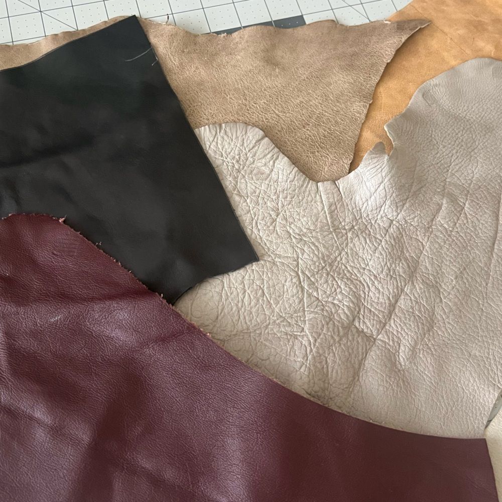 Mixed Leather Remnants Lot | Upholstery, Tooling, Craft Supply Pieces Lot 3